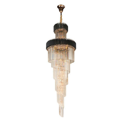 Classic Large Multi-layered Spiral Crystal Chandelier for Foyer/ Staircase