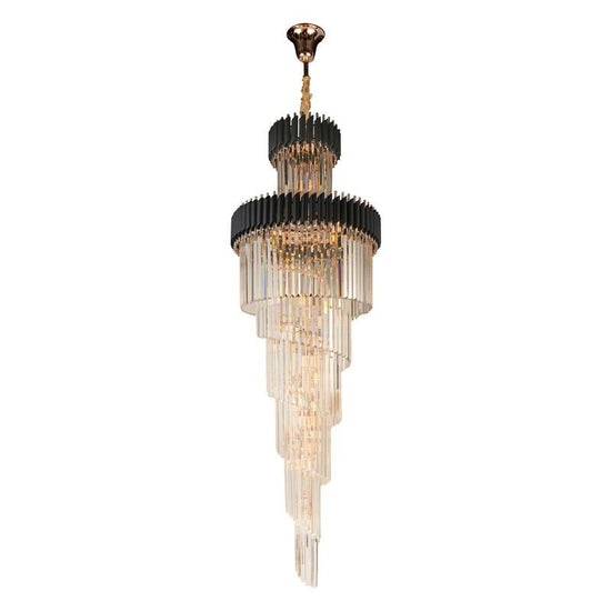 Classic Large Multi-layered Spiral Crystal Chandelier for Foyer/ Staircase