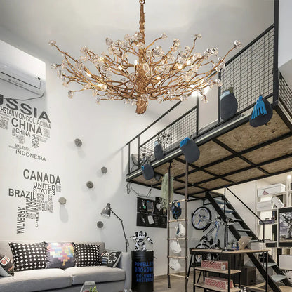 Gemstone Branch Chandelier with Artistic Design for Bedroom or Living Room