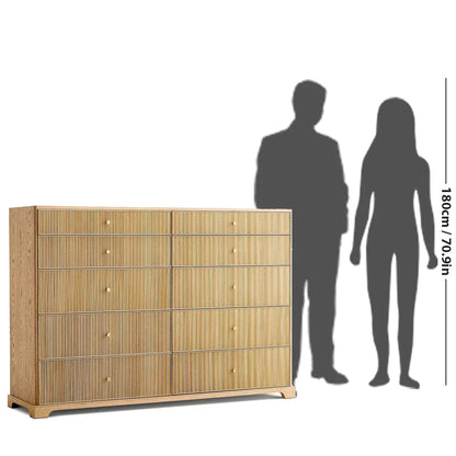 Genet Reeded 10-Drawer Dresser