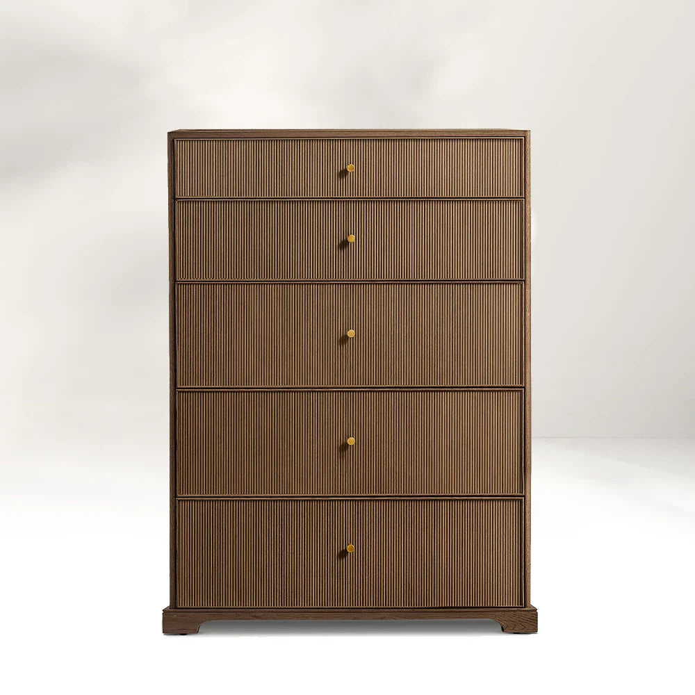 Genet Reeded 5-Drawer Narrow Dresser