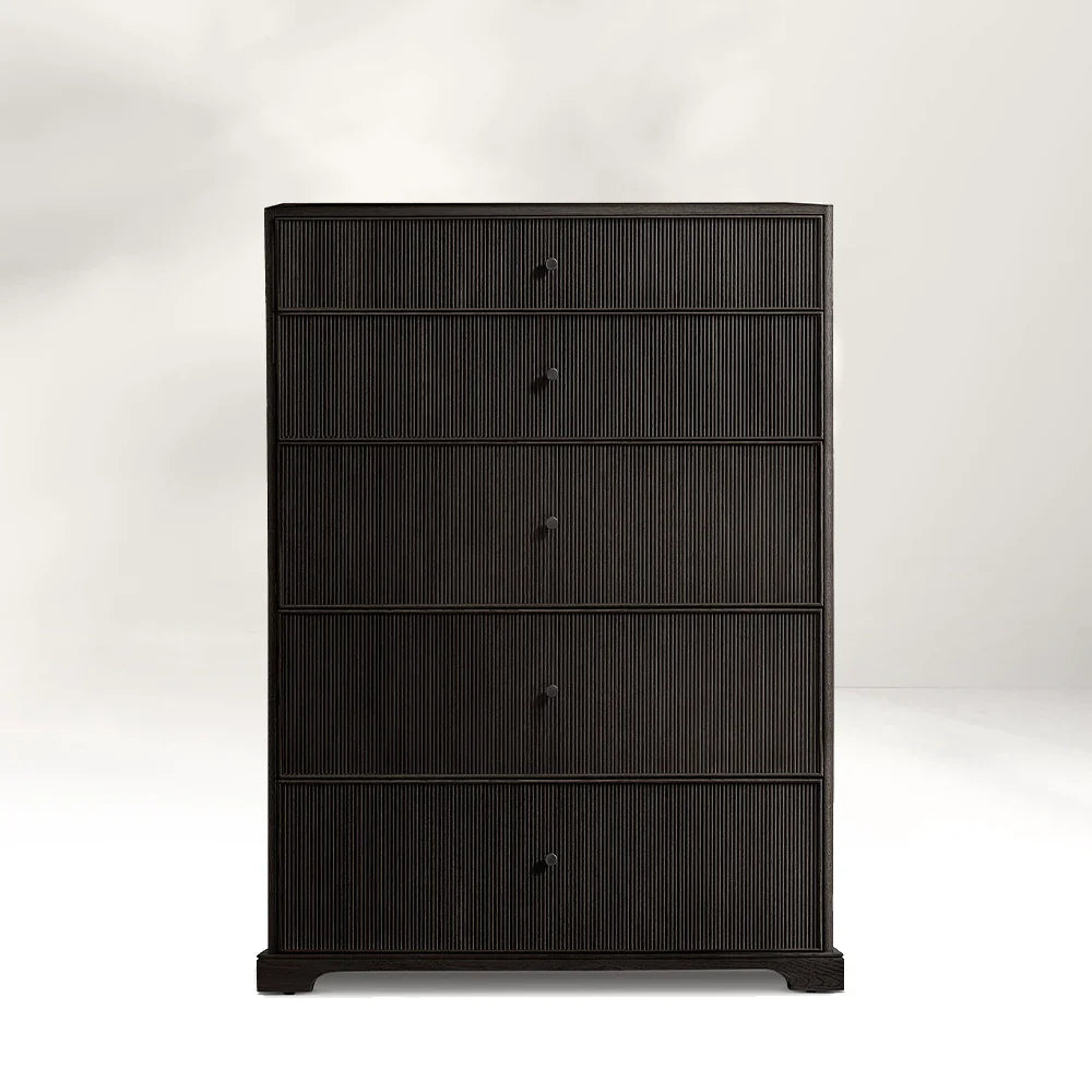 Genet Reeded 5-Drawer Narrow Dresser