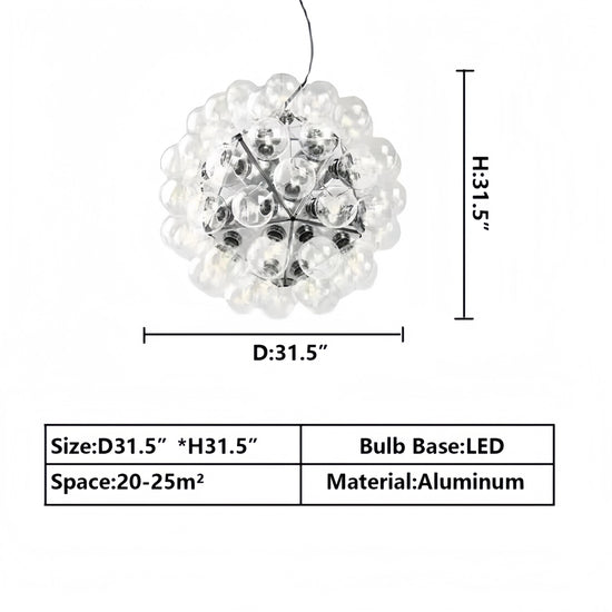 Italian Designer Creative Glass Ball Chandelier Scandinavian Dandelion Hallway/Entryway/Staircase Light Fixture