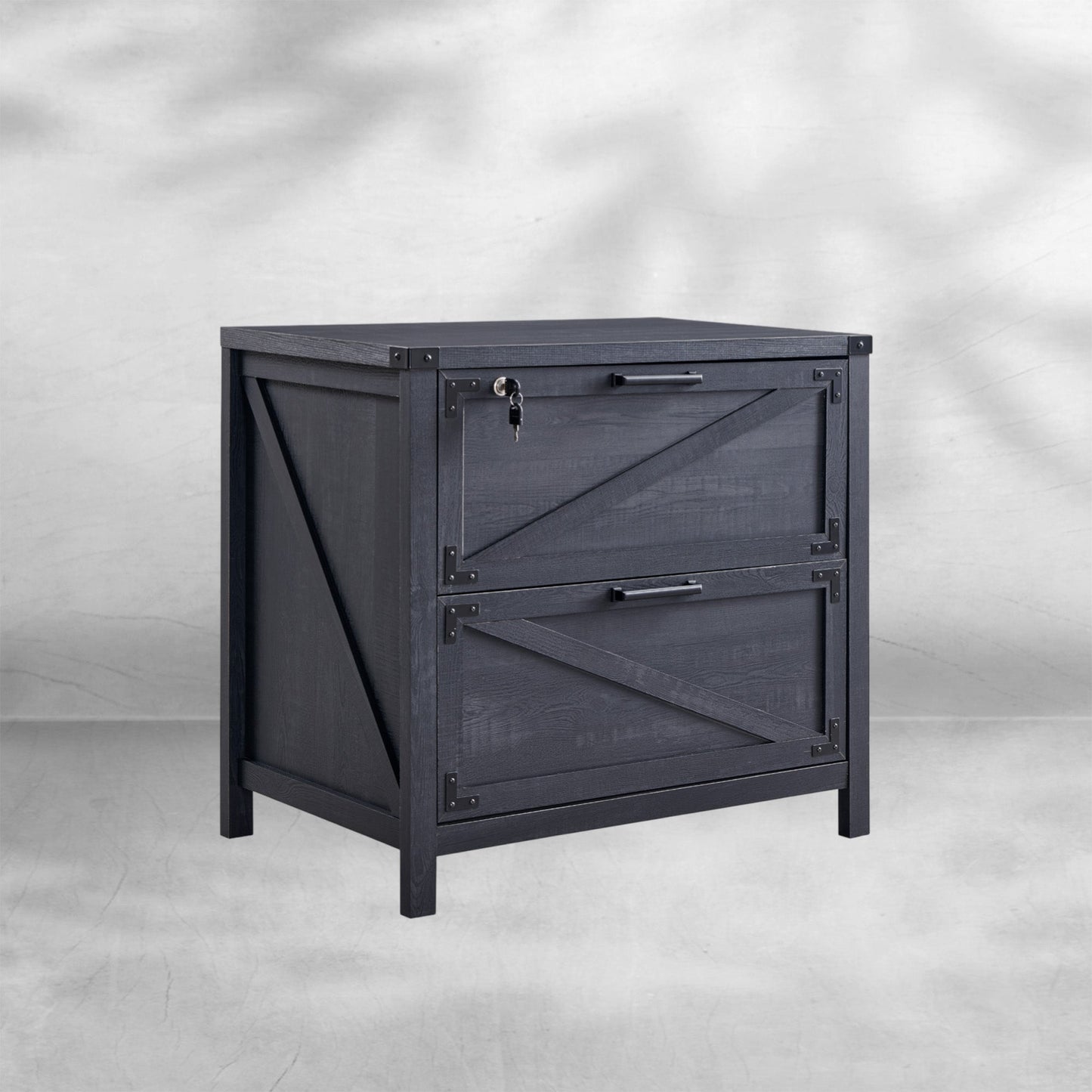Two-Drawer Farmhouse Lateral File Cabinet  30" with Lock