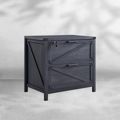 Two-Drawer Farmhouse Lateral File Cabinet  30" with Lock