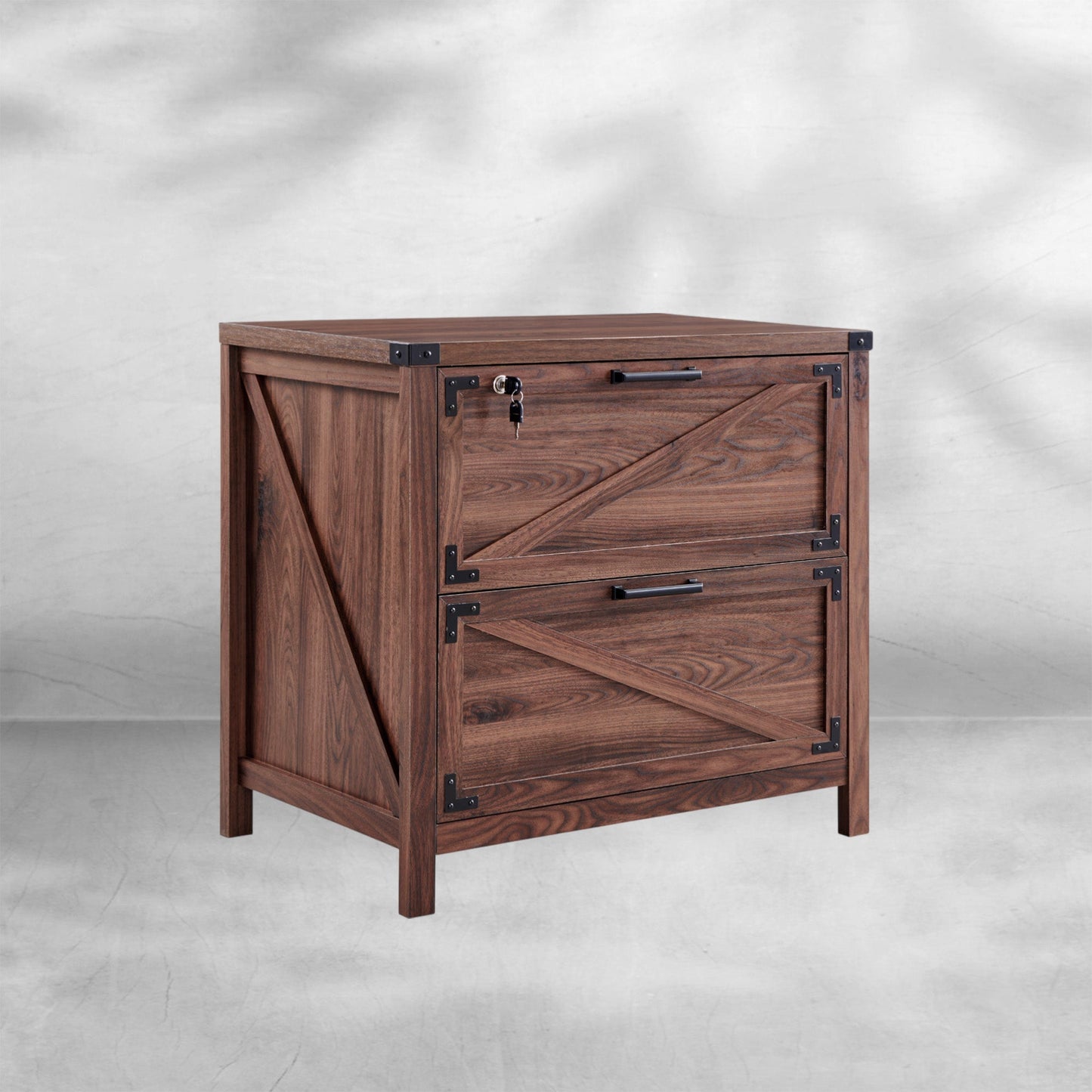 Two-Drawer Farmhouse Lateral File Cabinet  30" with Lock