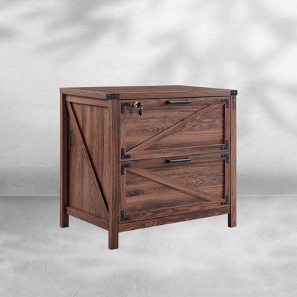 Two-Drawer Farmhouse Lateral File Cabinet  30" with Lock
