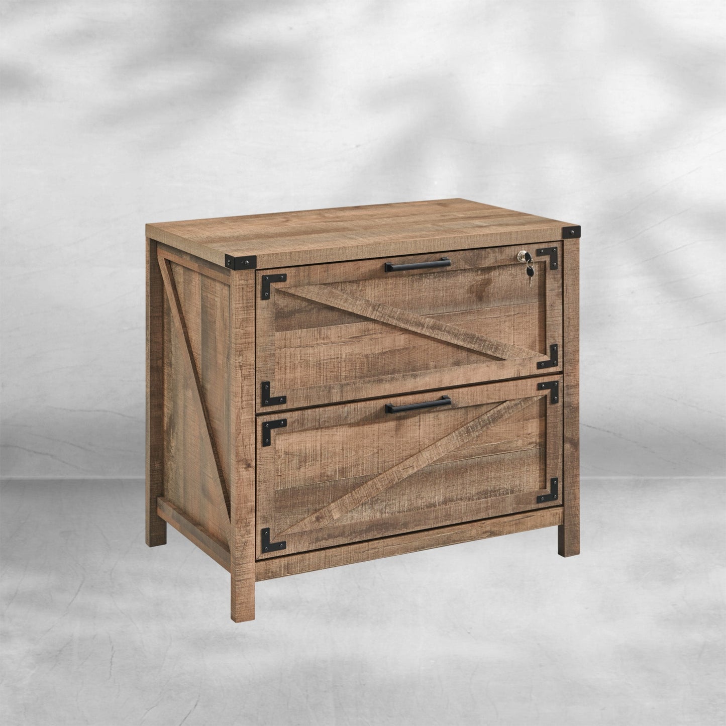 Two-Drawer Farmhouse Lateral File Cabinet  30" with Lock