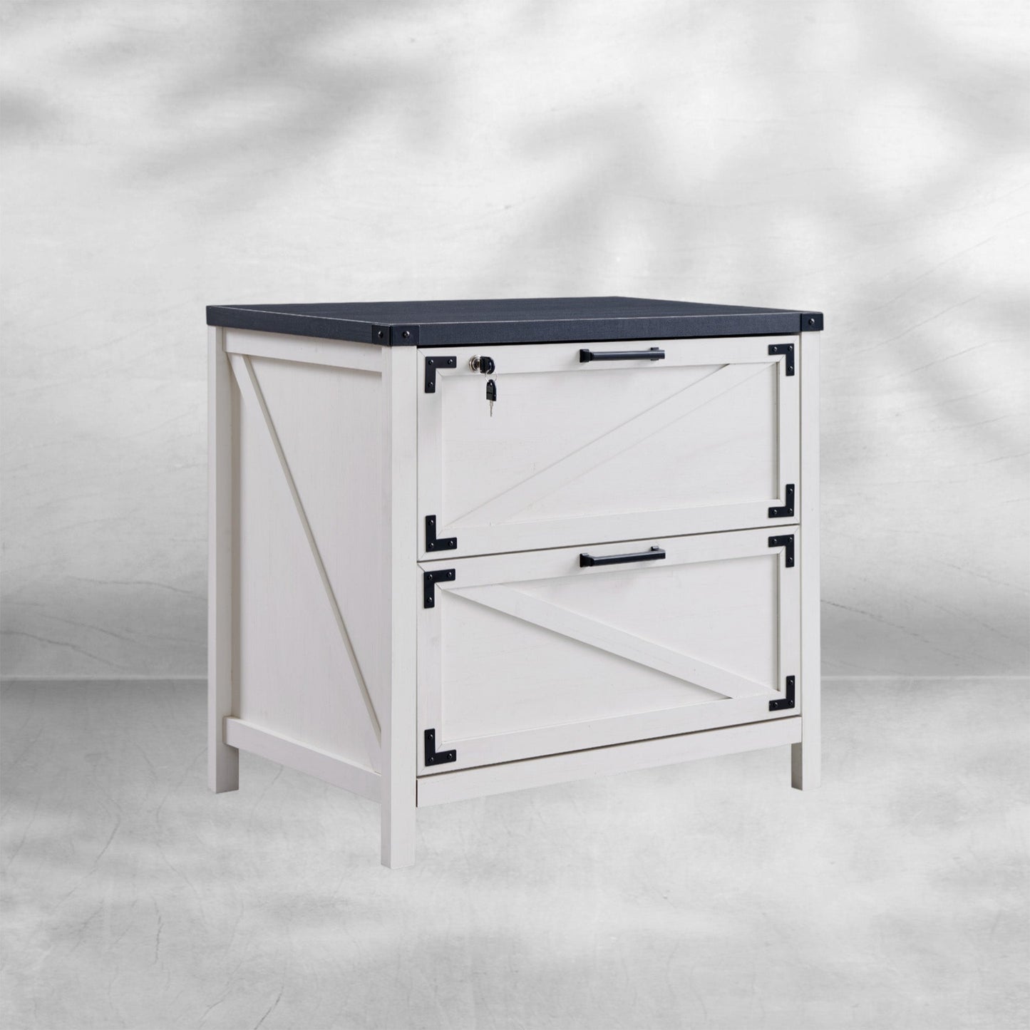Two-Drawer Farmhouse Lateral File Cabinet  30" with Lock