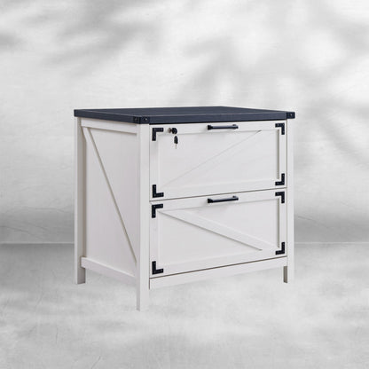 Two-Drawer Farmhouse Lateral File Cabinet  30" with Lock