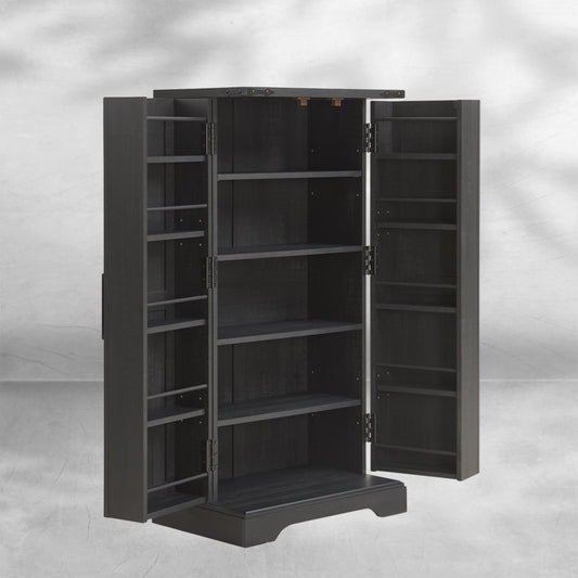 47" Wooden Storage Cabinet Farmhouse Pantry Organizer