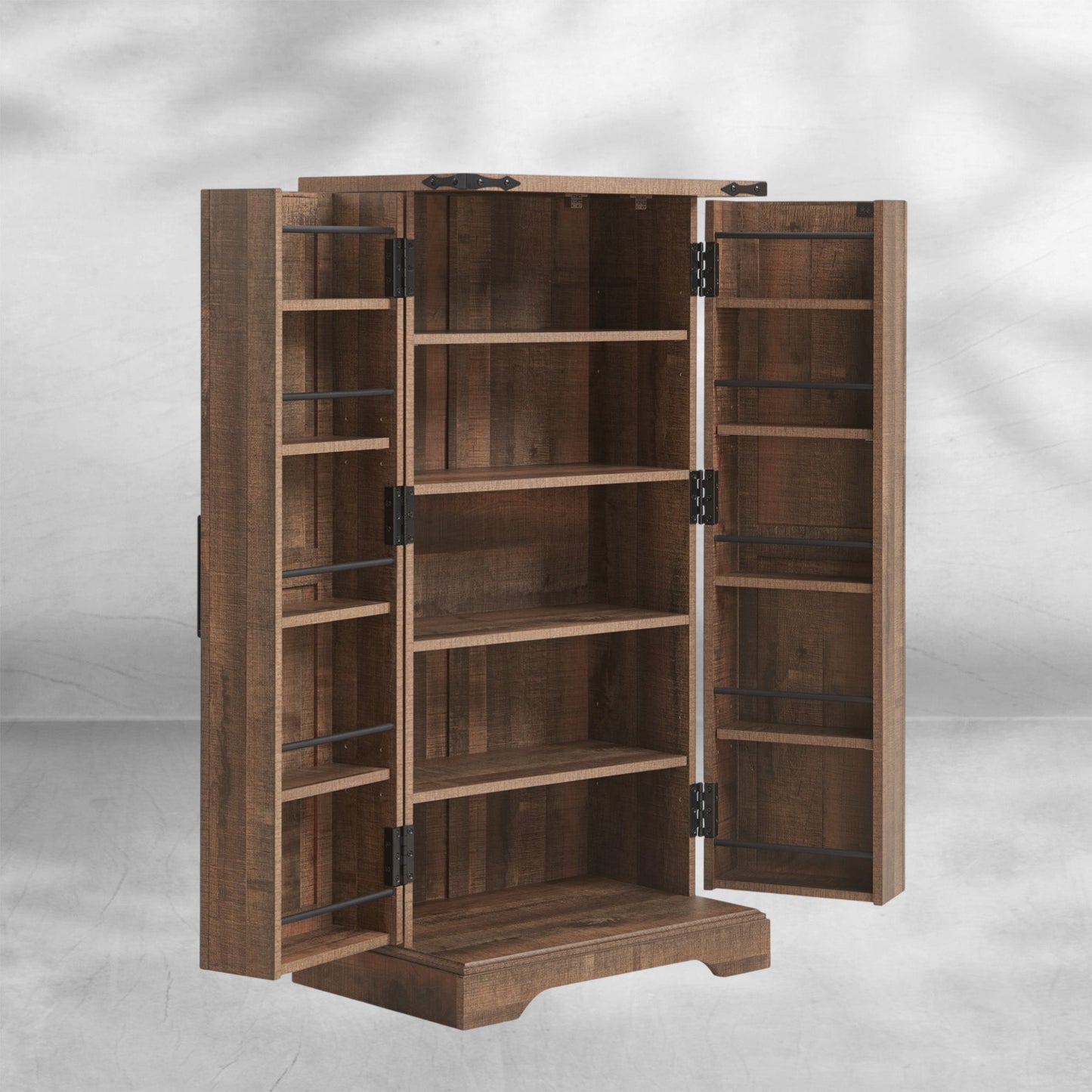47" Wooden Storage Cabinet Farmhouse Pantry Organizer