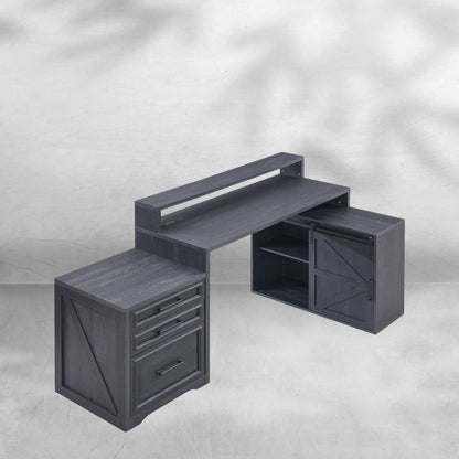 67 Inch Modern Farmhouse Computer Desk with File Cabinet