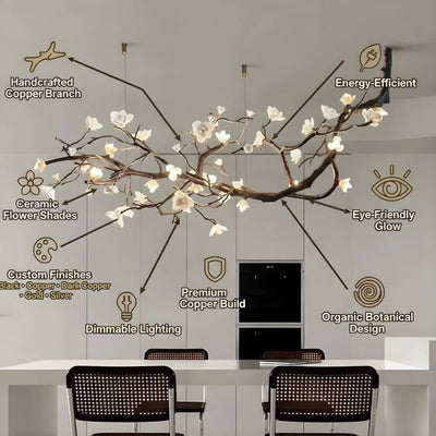 Wanos Crystal Flower Tree Branch Chandelier