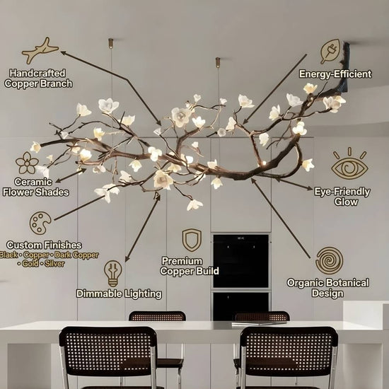 Wanos Crystal Flower Tree Branch Chandelier