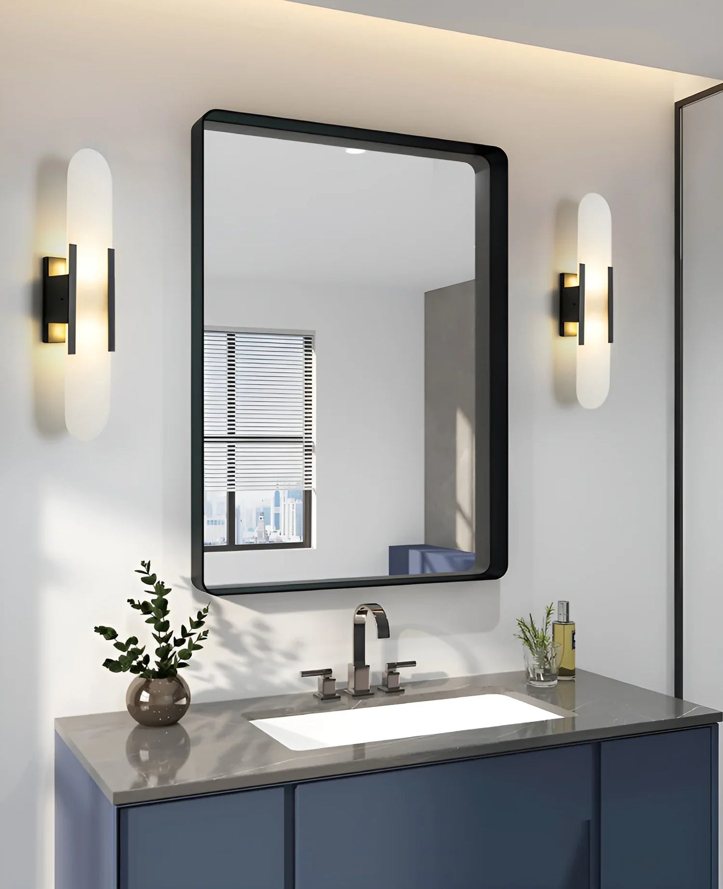 Modern Belange Elongated Alabaster Wall Lamp