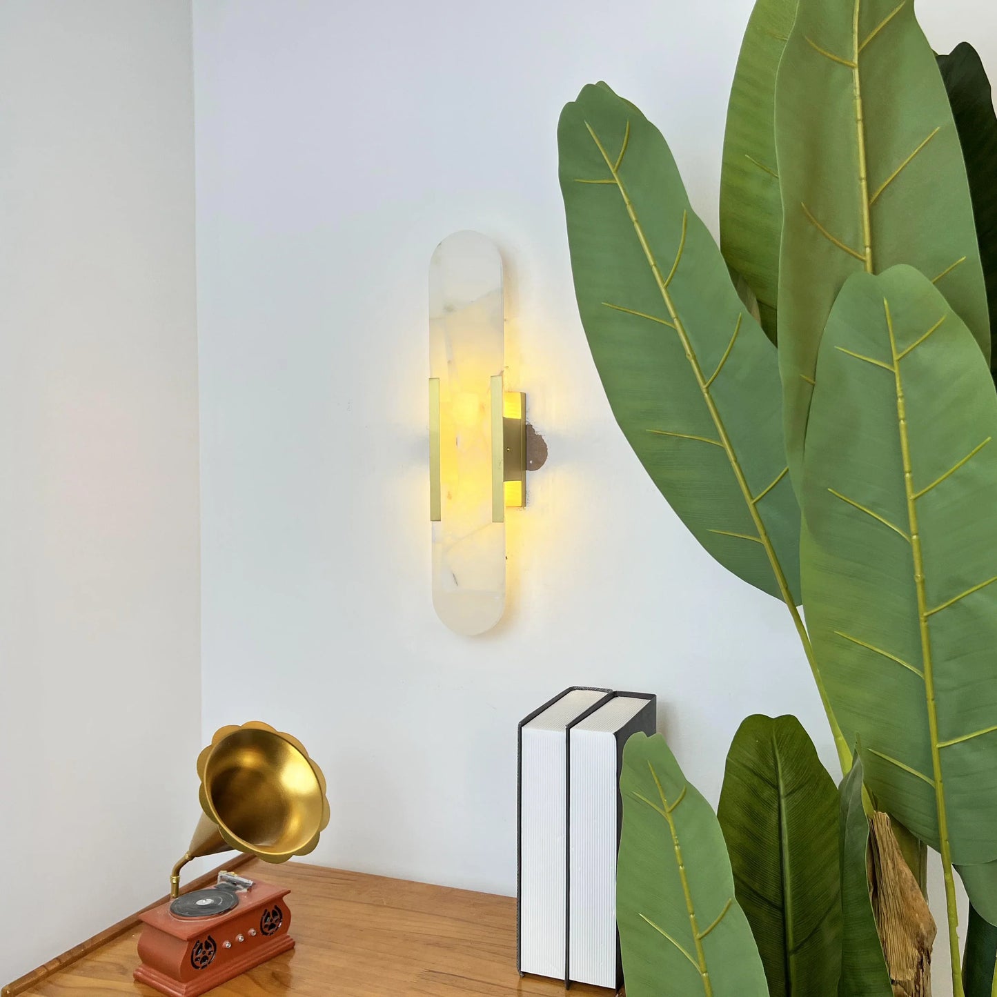 Modern Belange Elongated Alabaster Wall Lamp