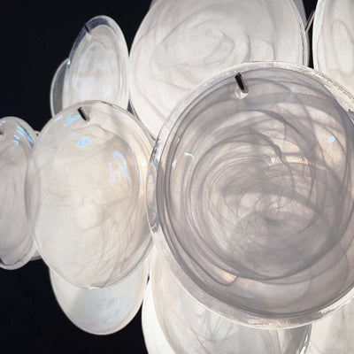 Murano-Style Chandelier 36 White Disks