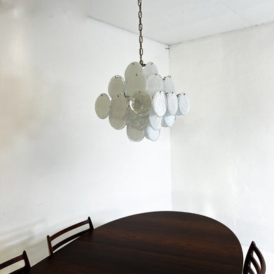 Murano-Style Chandelier 36 White Disks
