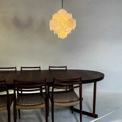 Murano-Style Chandelier 36 White Disks