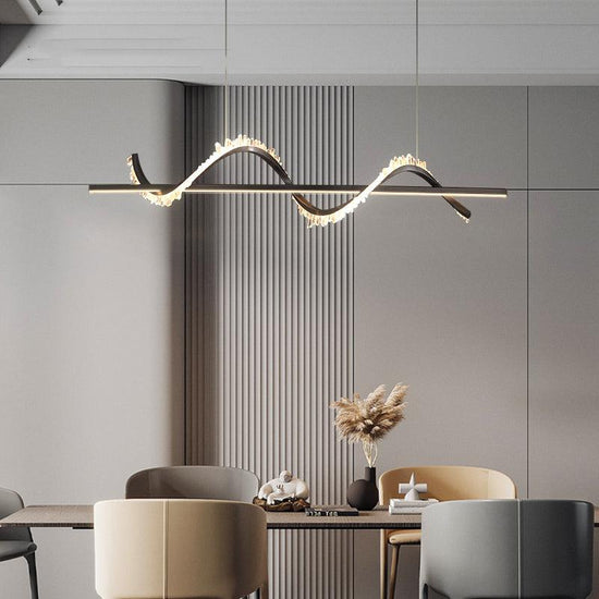 TD Rock Spiral Linear Crystal Chandelier
