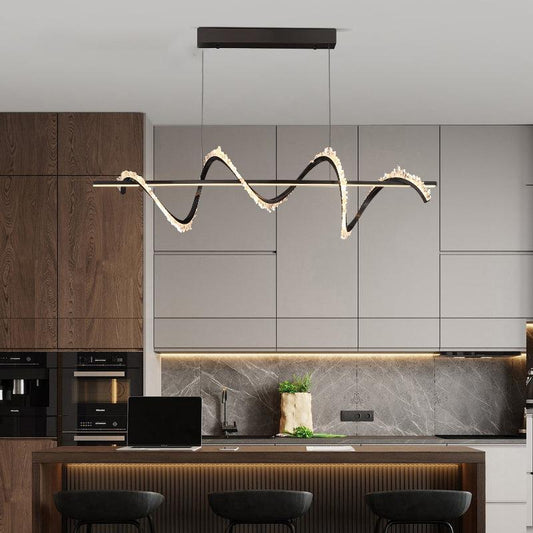 TD Rock Spiral Linear Crystal Chandelier