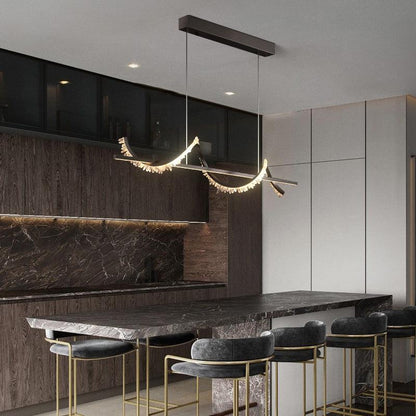 TD Rock Spiral Linear Crystal Chandelier