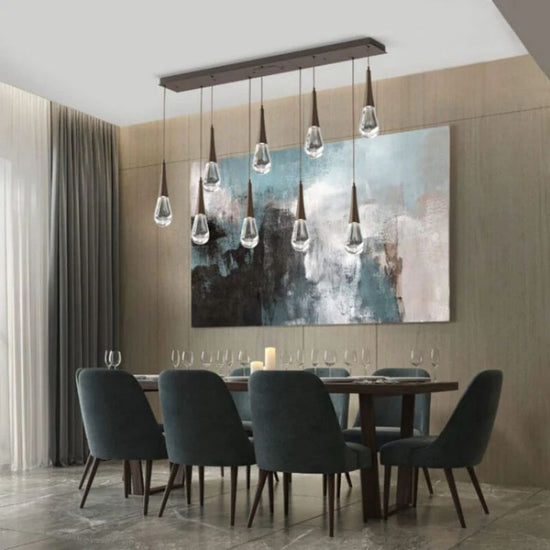 Soltaire Raindrop Glass Linear Chandelier