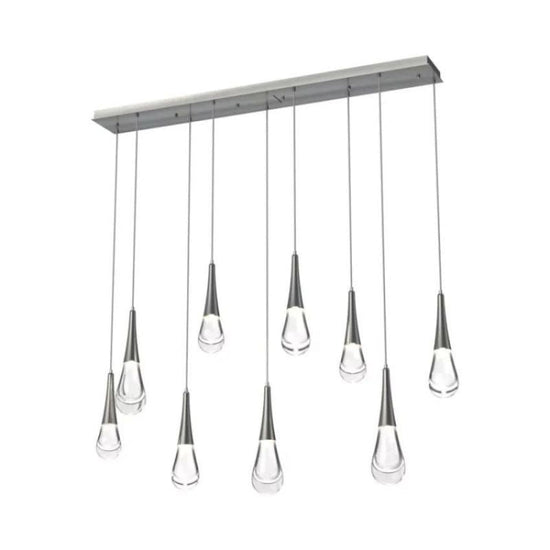 Soltaire Raindrop Glass Linear Chandelier
