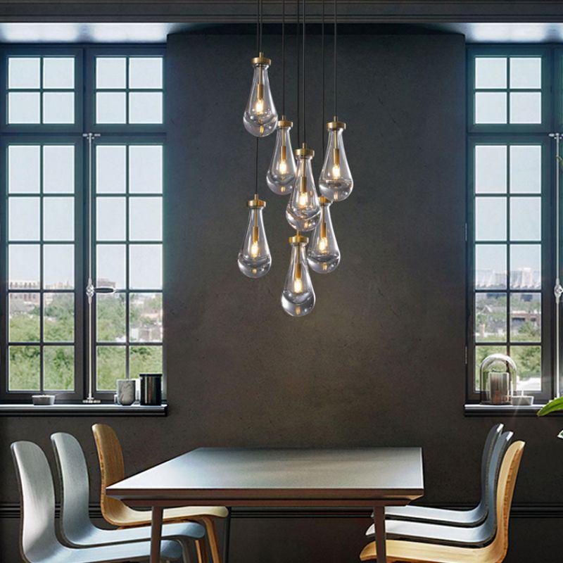 Soltaire Raindrop Round Chandelier 5 Lights 14"D