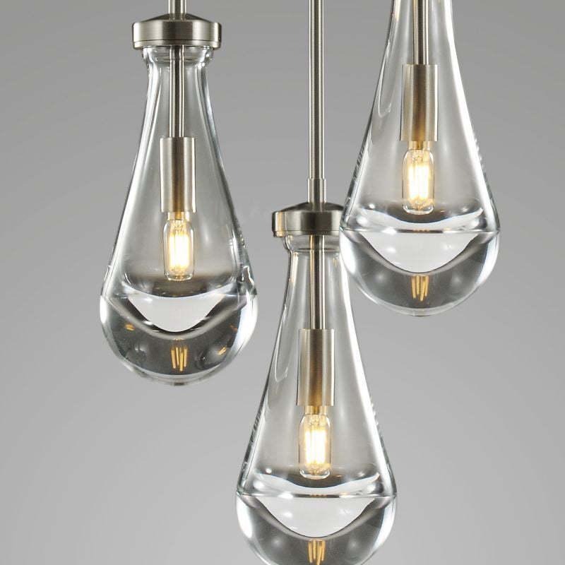 Soltaire Raindrop Round Chandelier 5 Lights 14"D