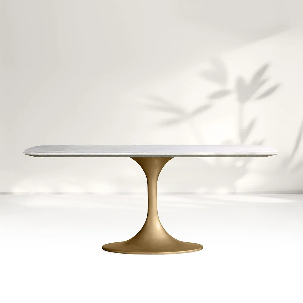 Saint Germain Stone Dining Table with Launette Base