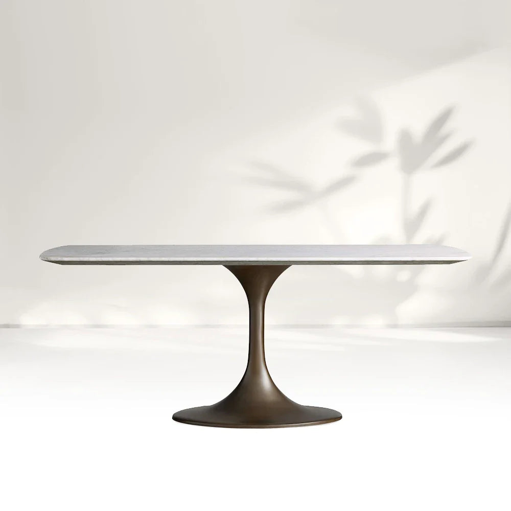 Saint Germain Stone Dining Table with Launette Base