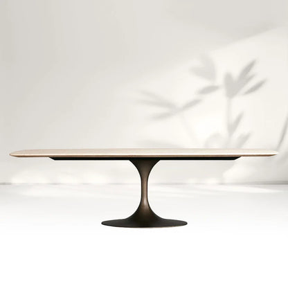 Saint Germain Stone Dining Table with Launette Base