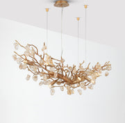 Stone Crystal Brass Chandelier