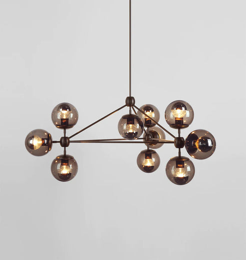 Modo Chandelier - 3 Sided, 10 Globes