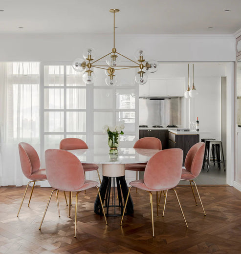Modo Chandelier - 3 Sided, 10 Globes