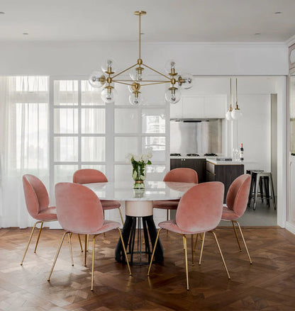 Modo Chandelier - 3 Sided, 10 Globes