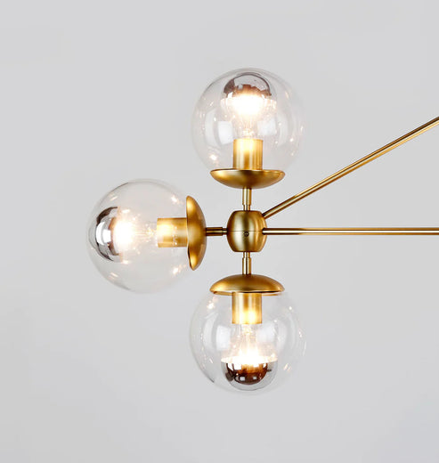 Modo Chandelier - 3 Sided, 10 Globes