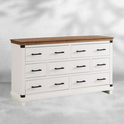 Farmhouse 5~8-Drawer Dresser: Rustic Wood Tall Chest for Bedroom