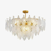 Tiered Carved Glass Chandelier