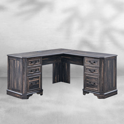 59" Home Office Desk Hutch with Ample Storage