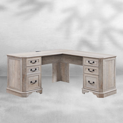 59" Home Office Desk Hutch with Ample Storage