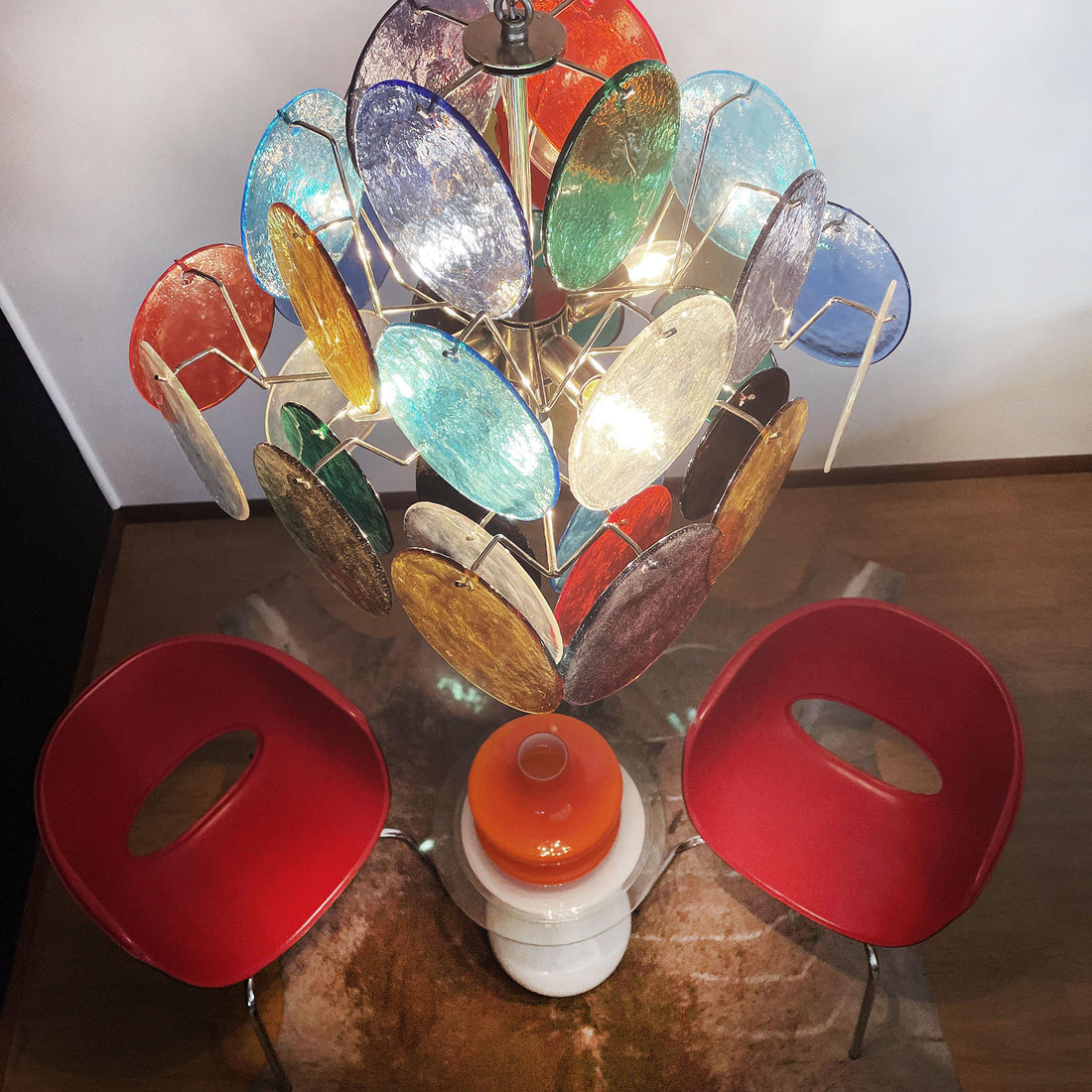 Vintage Murano-Style 19.7″ Glass Chandelier