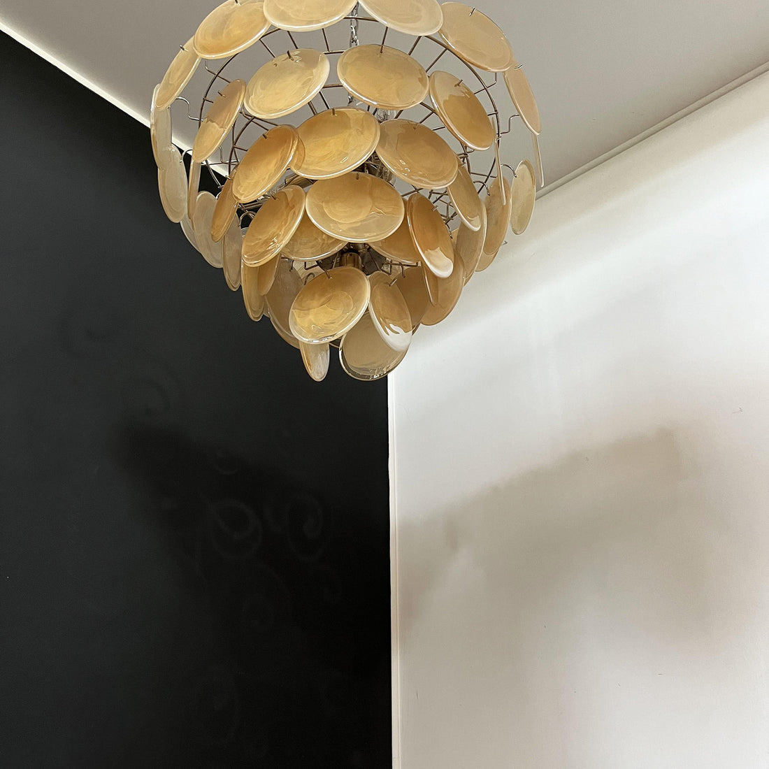 Vintage Murano-Style 27.6" Disks Chandelier