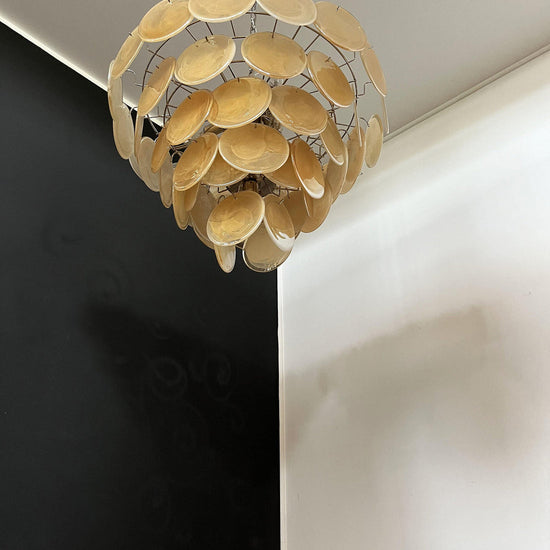 Vintage Murano-Style 27.6" Disks Chandelier