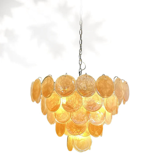Vintage Murano-Style 27.6" Disks Chandelier