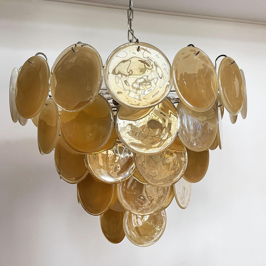 Vintage Murano-Style 27.6" Disks Chandelier