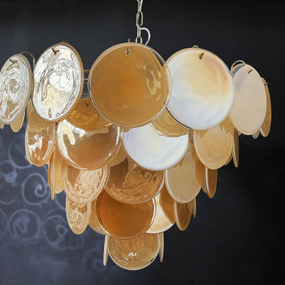 Vintage Murano 27.6" Disks Chandelier