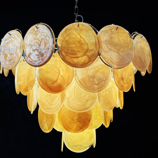 Vintage Murano-Style 27.6" Disks Chandelier